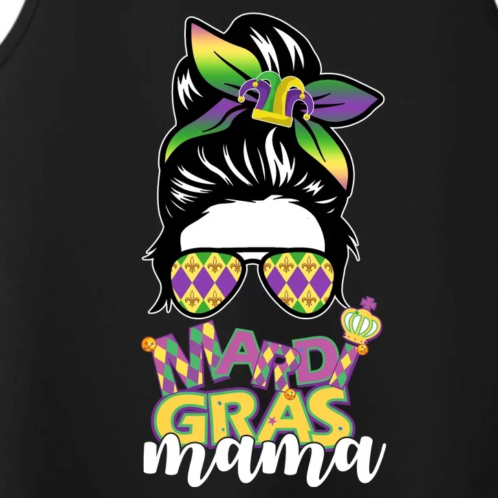 Mardi Gras Mama Hair Bun Celebration Performance Tank