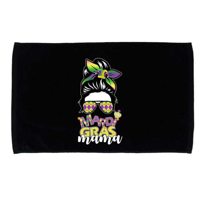 Mardi Gras Mama Hair Bun Celebration Microfiber Hand Towel