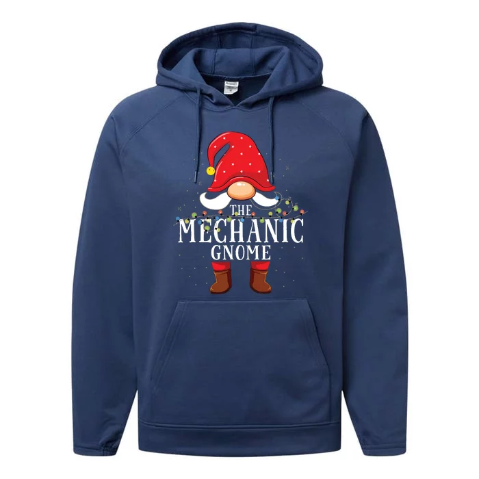 Mechanic Gnome Matching Christmas Family Pajama Performance Fleece Hoodie