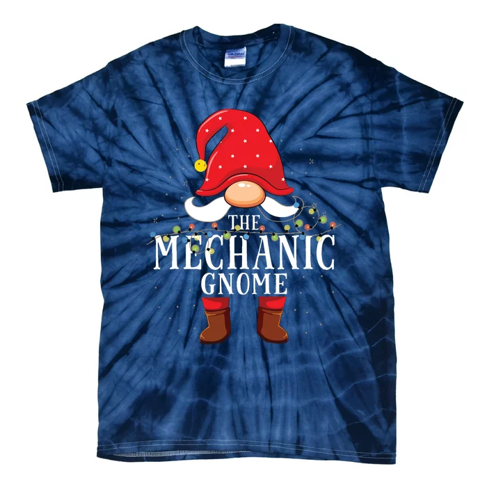 Mechanic Gnome Matching Christmas Family Pajama Tie-Dye T-Shirt