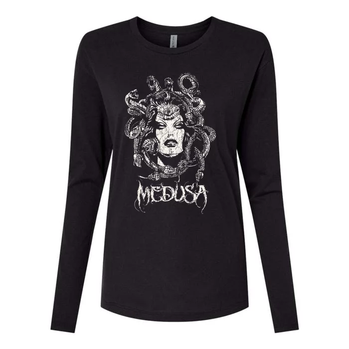 Medusa Greek Mythology Gothic Womens Cotton Relaxed Long Sleeve T-Shirt