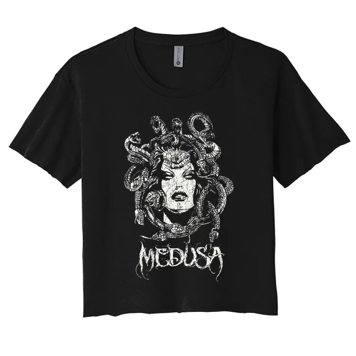 Medusa Greek Mythology Gothic Women's Crop Top Tee