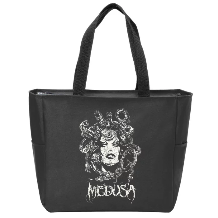 Medusa Greek Mythology Gothic Zip Tote Bag