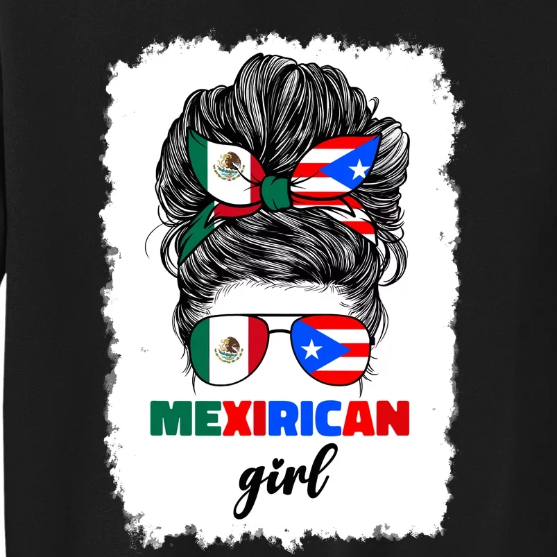 Mexirican Girl Mix Half Mexican And Puerto Rican Rico Flag Sweatshirt