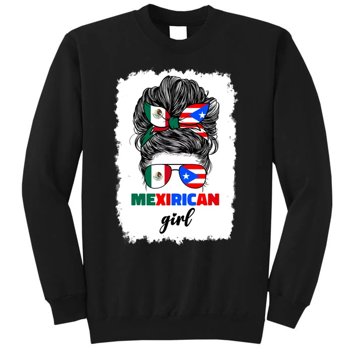 Mexirican Girl Mix Half Mexican And Puerto Rican Rico Flag Sweatshirt