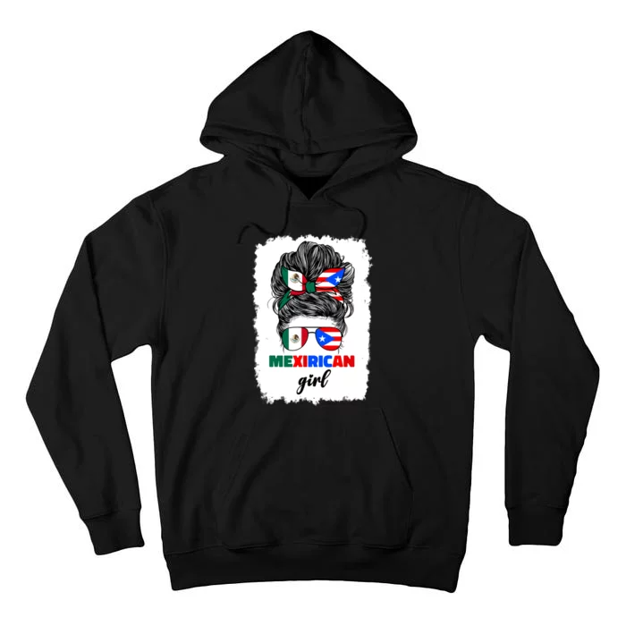 Mexirican Girl Mix Half Mexican And Puerto Rican Rico Flag Tall Hoodie