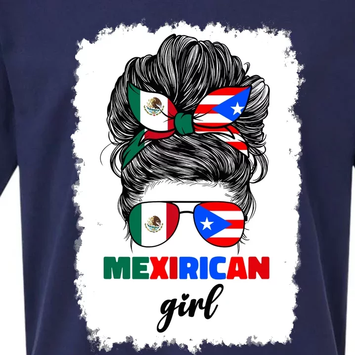 Mexirican Girl Mix Half Mexican And Puerto Rican Rico Flag Sueded Cloud Jersey T-Shirt