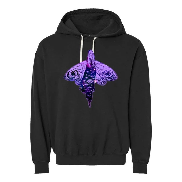 Mystical Gothic Moth Girl Garment-Dyed Fleece Hoodie