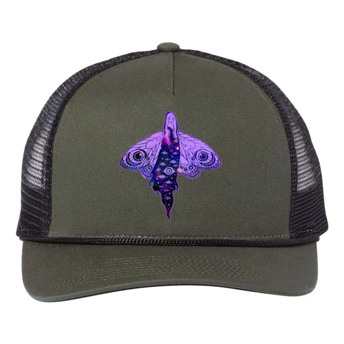 Mystical Gothic Moth Girl Retro Rope Trucker Hat Cap