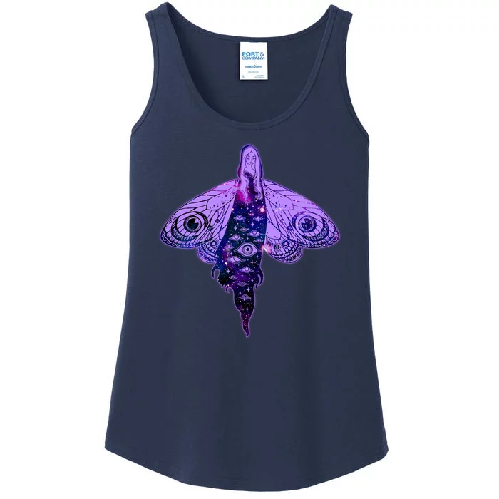 Mystical Gothic Moth Girl Ladies Essential Tank