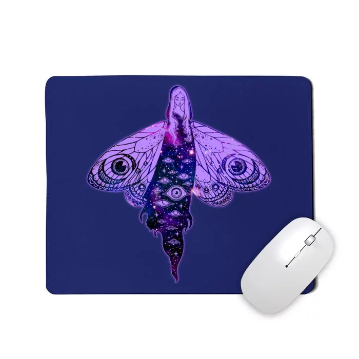 Mystical Gothic Moth Girl Mousepad