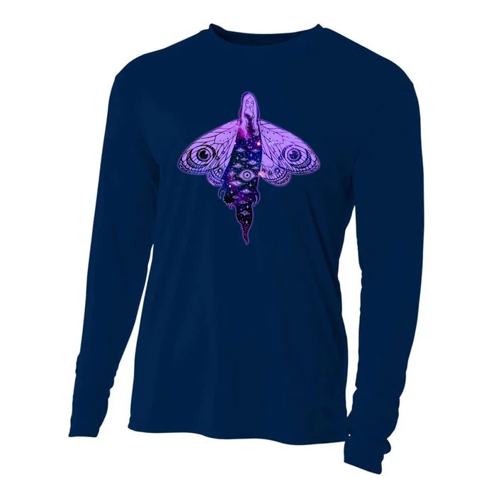 Mystical Gothic Moth Girl Cooling Performance Long Sleeve Crew