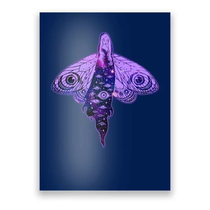 Mystical Gothic Moth Girl Poster