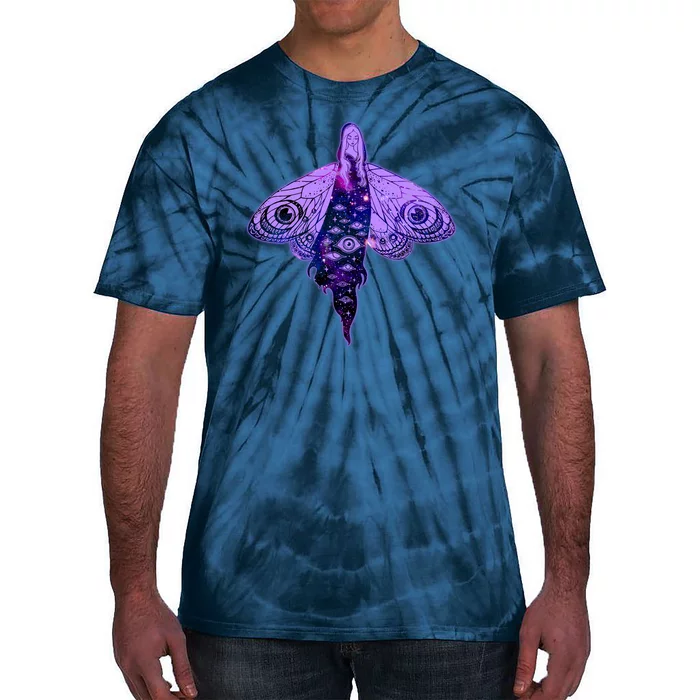 Mystical Gothic Moth Girl Tie-Dye T-Shirt