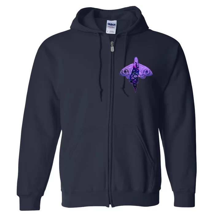 Mystical Gothic Moth Girl Full Zip Hoodie