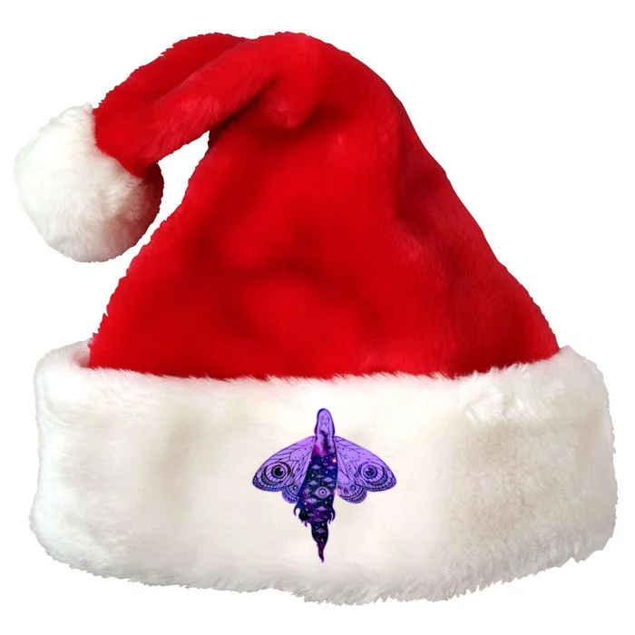 Mystical Gothic Moth Girl Premium Christmas Santa Hat