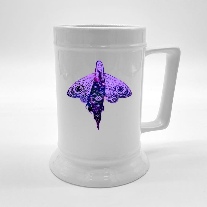 Mystical Gothic Moth Girl Front & Back Beer Stein