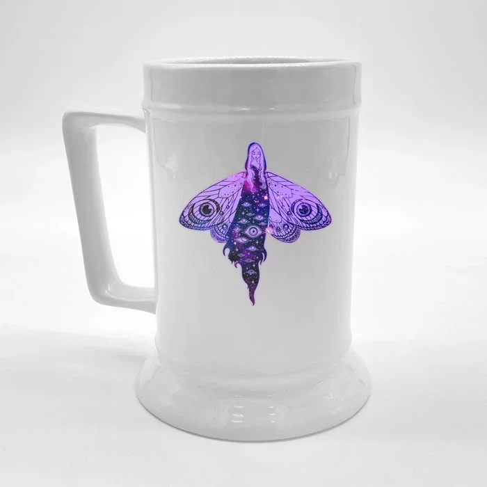 Mystical Gothic Moth Girl Front & Back Beer Stein