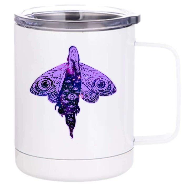 Mystical Gothic Moth Girl Front & Back 12oz Stainless Steel Tumbler Cup