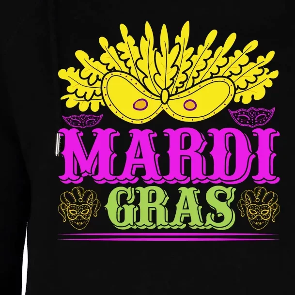 Mardi Gras Womens Funnel Neck Pullover Hood