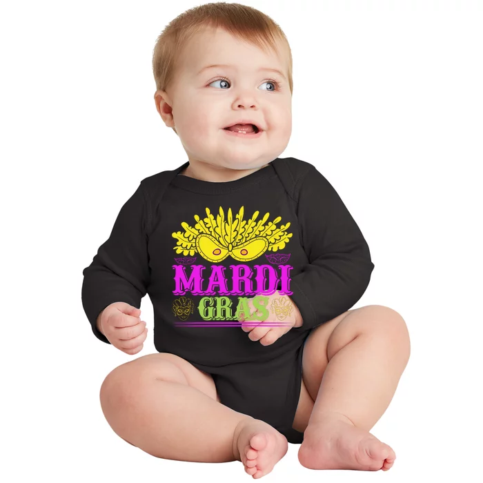 Mardi Gras Baby Long Sleeve Bodysuit