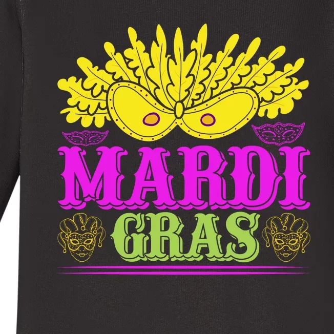 Mardi Gras Baby Long Sleeve Bodysuit