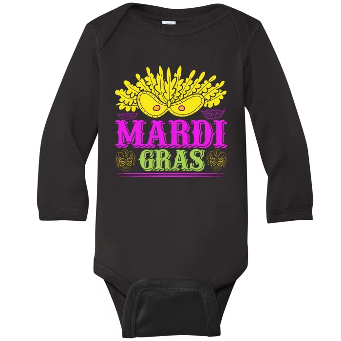 Mardi Gras Baby Long Sleeve Bodysuit