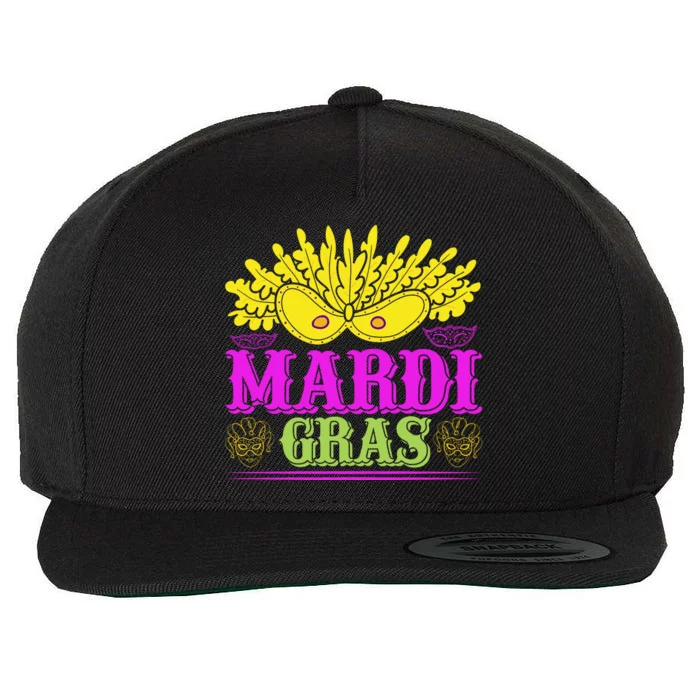 Mardi Gras Wool Snapback Cap