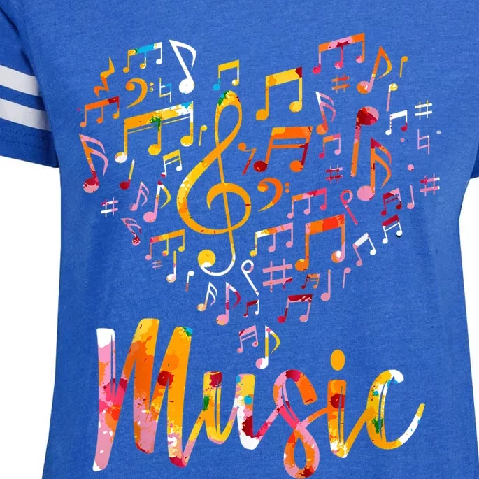 Musician Gift Musical Instrument Music Notes Treble Clef Enza Ladies Jersey Football T-Shirt