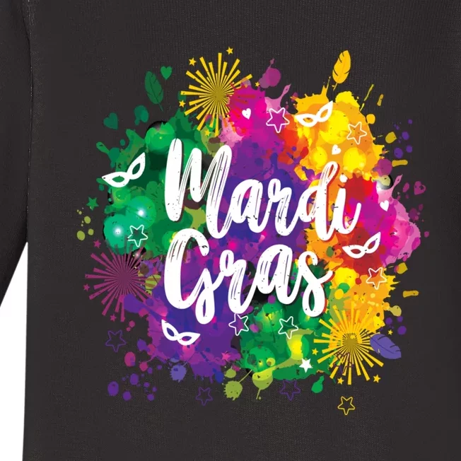 Mardi Gras, Funny Mardi Gras Baby Long Sleeve Bodysuit