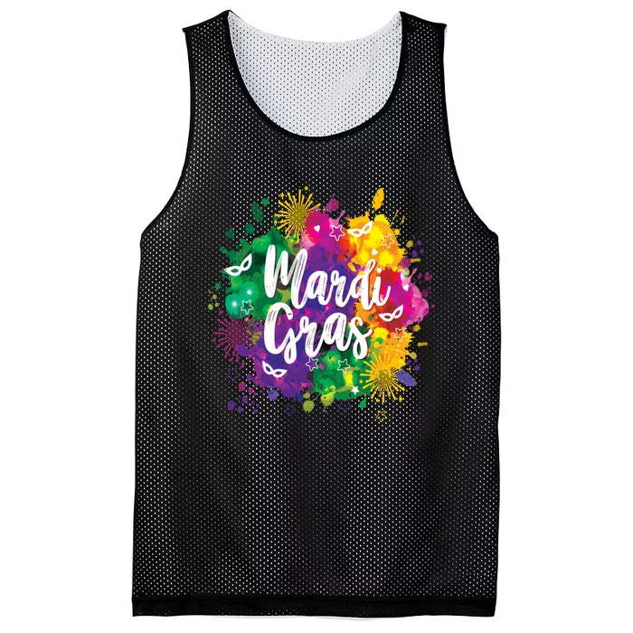 Mardi Gras, Funny Mardi Gras Mesh Reversible Basketball Jersey Tank