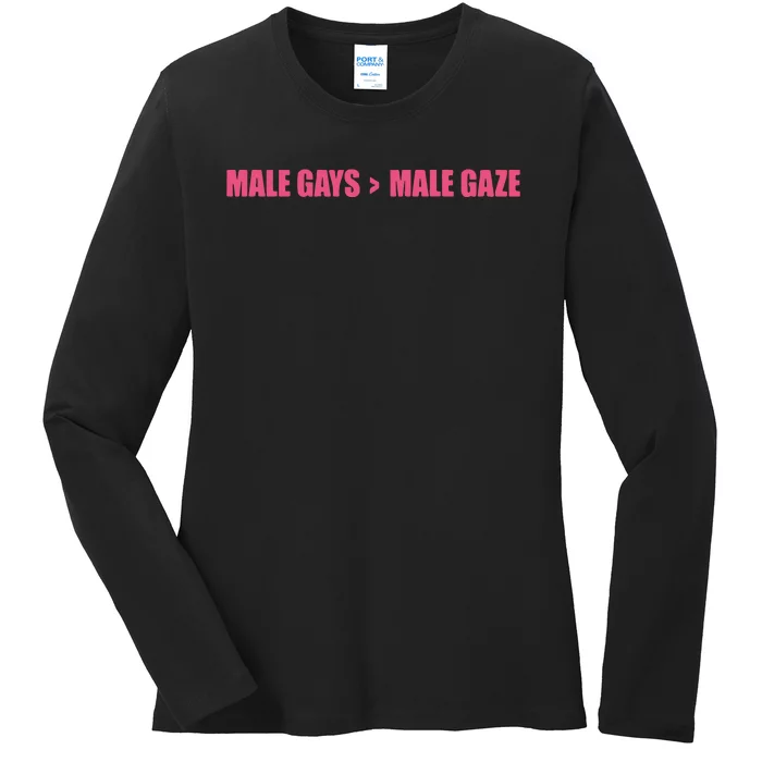 Male Gays More Male Gaze Ladies Long Sleeve Shirt