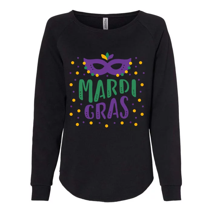 Mardi Gras Mask Beads Carnival Fat Tuesday New Orleans Cute Gift Womens California Wash Sweatshirt