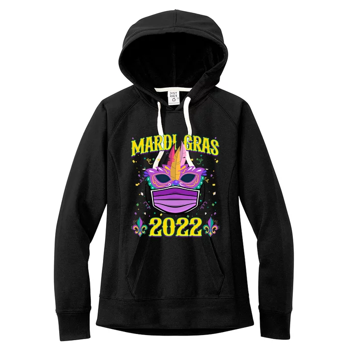 Mardi Gras Mask Funny Carnival Party New Orleans Cool Gift Women's Fleece Hoodie