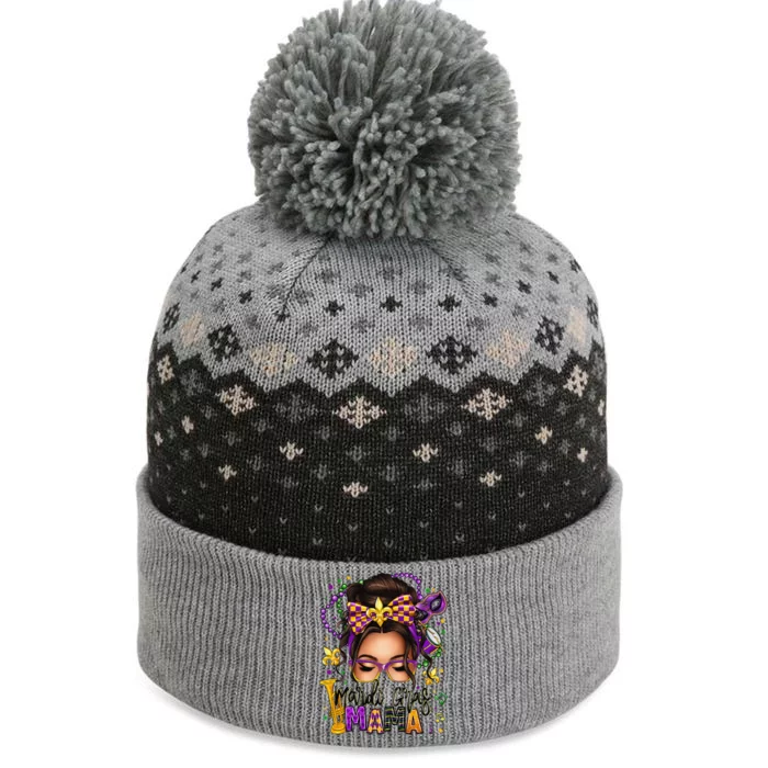 Mardi Gras Mama Messy Bun Mardi Gras Queen Carnaval The Baniff Cuffed Pom Beanie