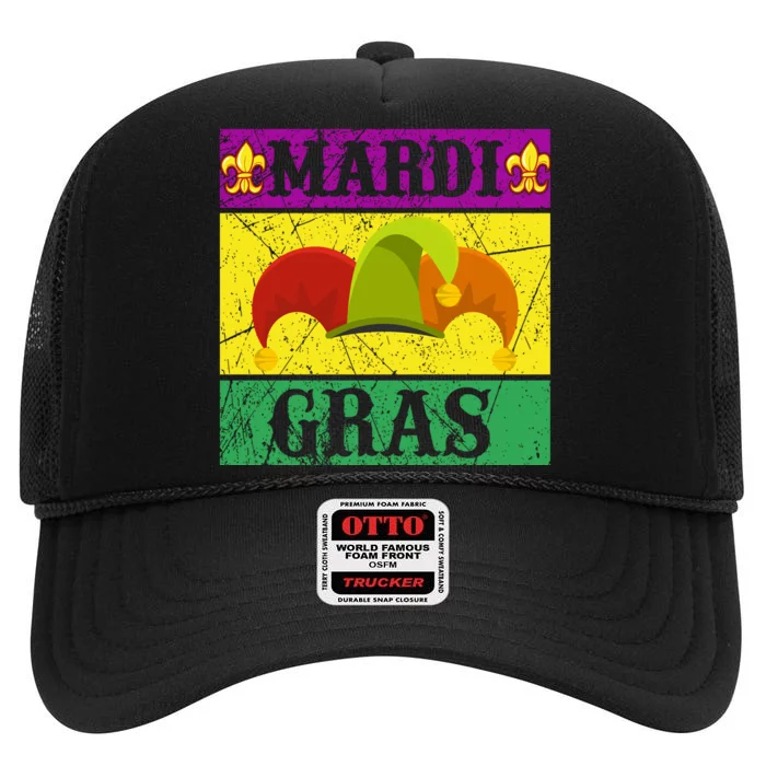 Mardi Gras High Crown Mesh Trucker Hat