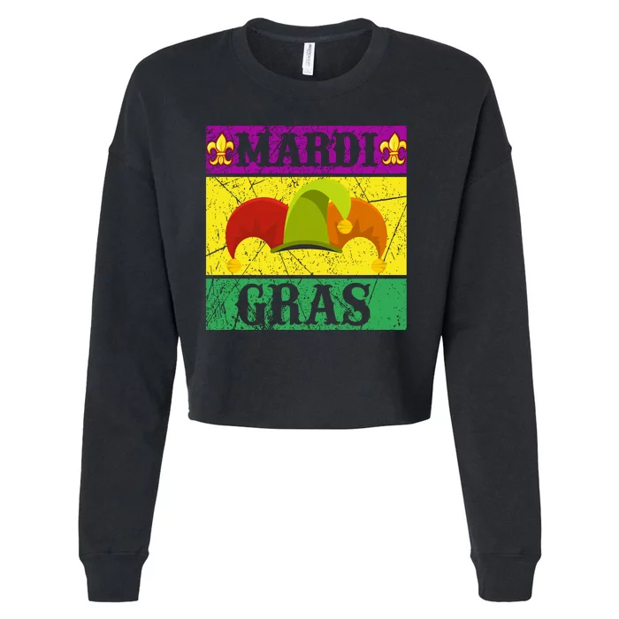 Mardi Gras Cropped Pullover Crew