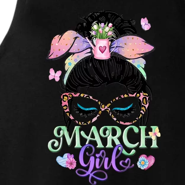 March Girl March Birthday For Lover Gift Trending Birthday Party Ladies Tri-Blend Wicking Tank