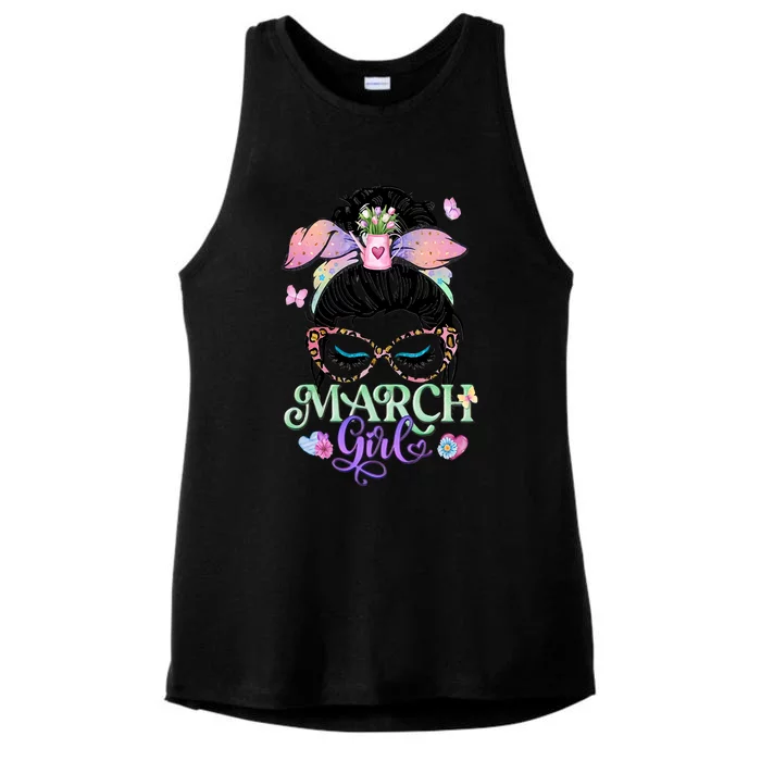 March Girl March Birthday For Lover Gift Trending Birthday Party Ladies Tri-Blend Wicking Tank