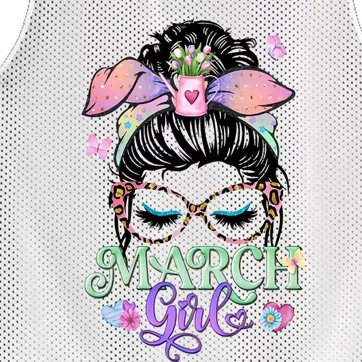 March Girl March Birthday For Lover Gift Trending Birthday Party Mesh Reversible Basketball Jersey Tank