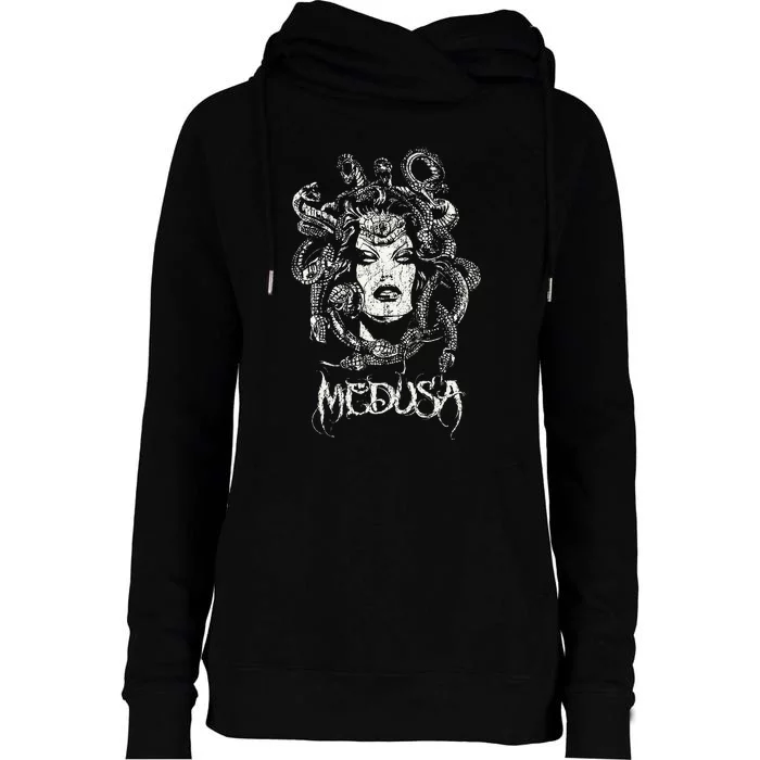 Medusa Greek Mythology Gothic Womens Funnel Neck Pullover Hood