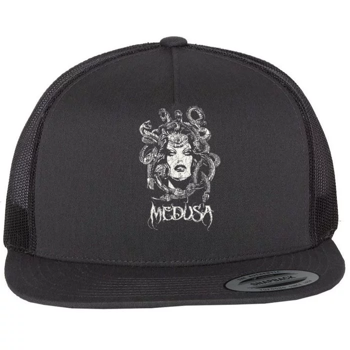 Medusa Greek Mythology Gothic Flat Bill Trucker Hat