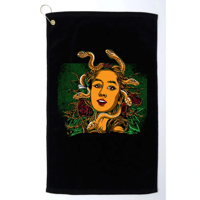 Medusa Greek Mythology Gorgo Platinum Collection Golf Towel