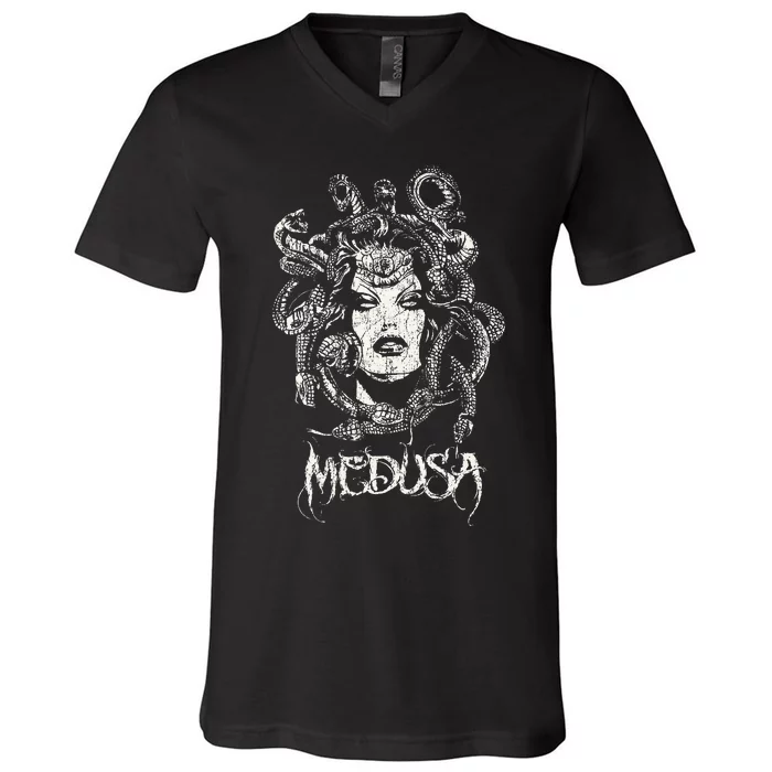 Medusa Greek Mythology Gothic V-Neck T-Shirt