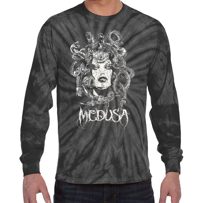 Medusa Greek Mythology Gothic Tie-Dye Long Sleeve Shirt