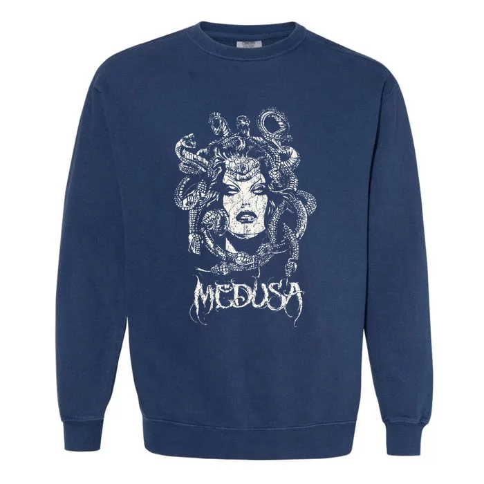 Medusa Greek Mythology Gothic Garment-Dyed Sweatshirt