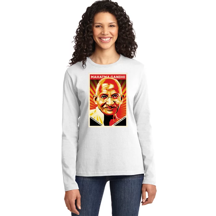 Mahatma Gandhi Ladies Long Sleeve Shirt