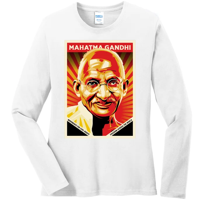 Mahatma Gandhi Ladies Long Sleeve Shirt