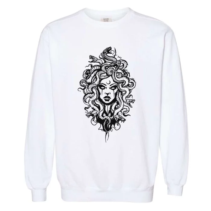 Medusa Greek Mythology Strong Women Rights Feminist Garment-Dyed Sweatshirt