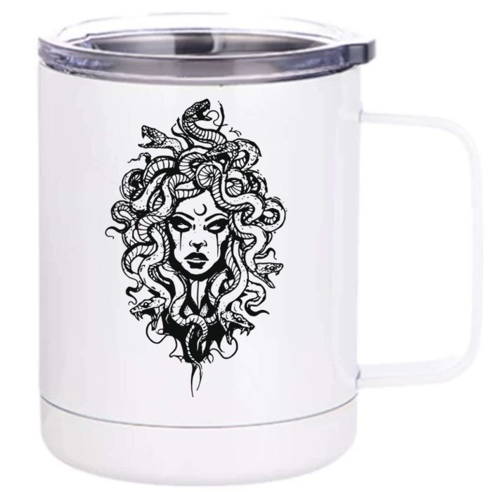 Medusa Greek Mythology Strong Women Rights Feminist Front & Back 12oz Stainless Steel Tumbler Cup